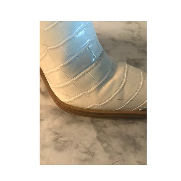 STEVE MADDEN Womens White Metal Toe Strip Alanna Slip On Mules - Size 10 M - Picture 3 of 9